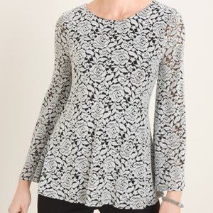 NEW w/tags Chico's Jacquard Black/white top PLUS